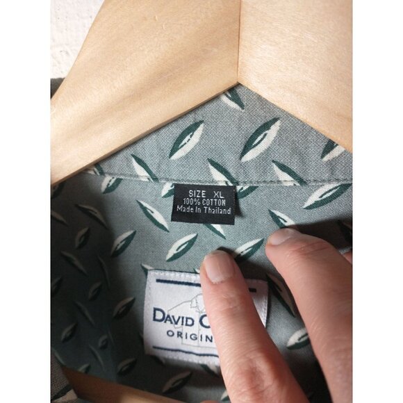 ☀️David Carey Originals Cotton Mechanic Flame graphic Button Down Shirt, XL - Picture 4 of 8